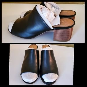 Lane Bryant 10W Black Wedge-heel Sandals